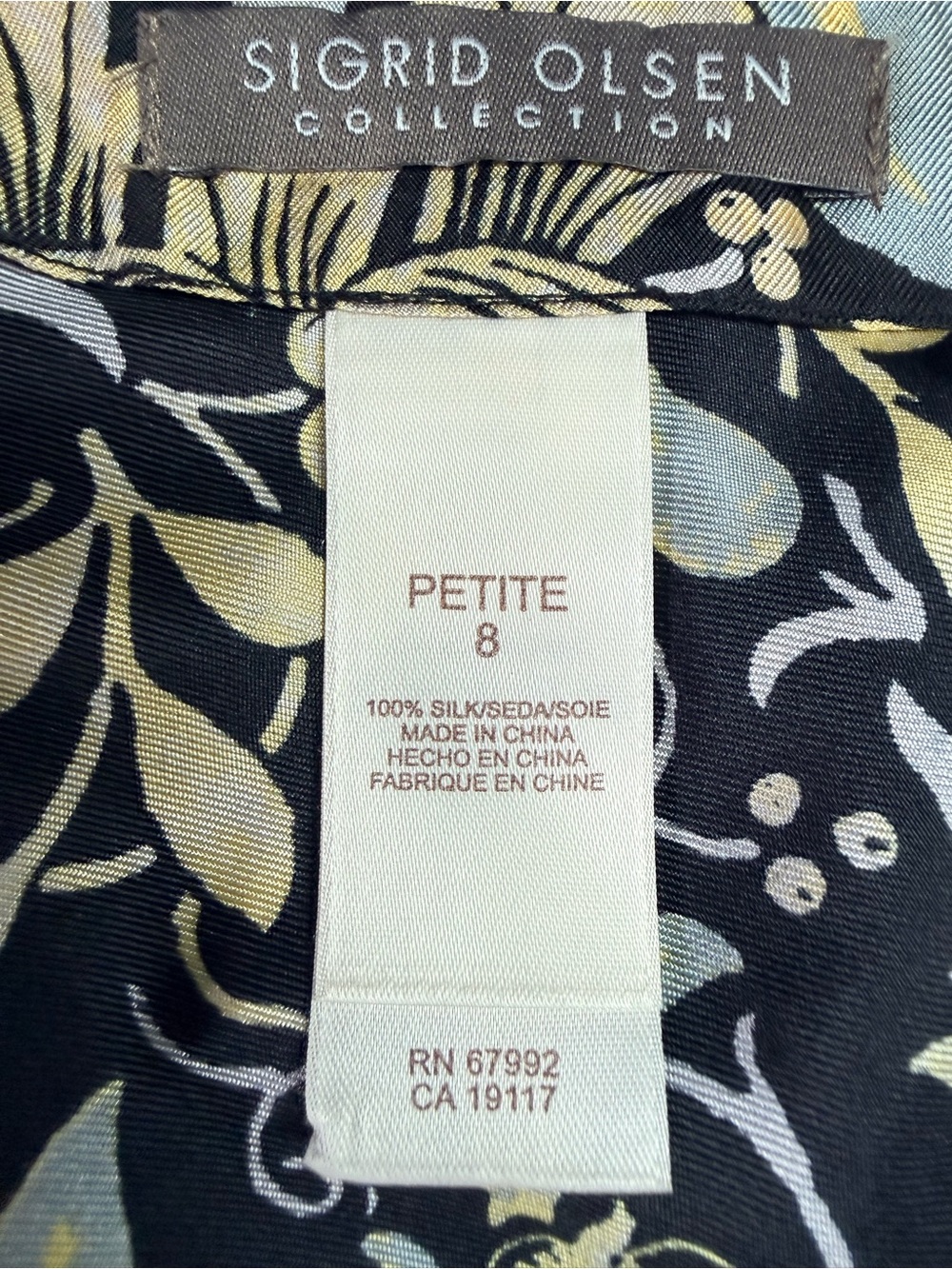1990s Vintage NWT Sigrid Olsen 100% Silk Skirt Floral Cottagecore Boho Petite 8P - Picture 4 of 9